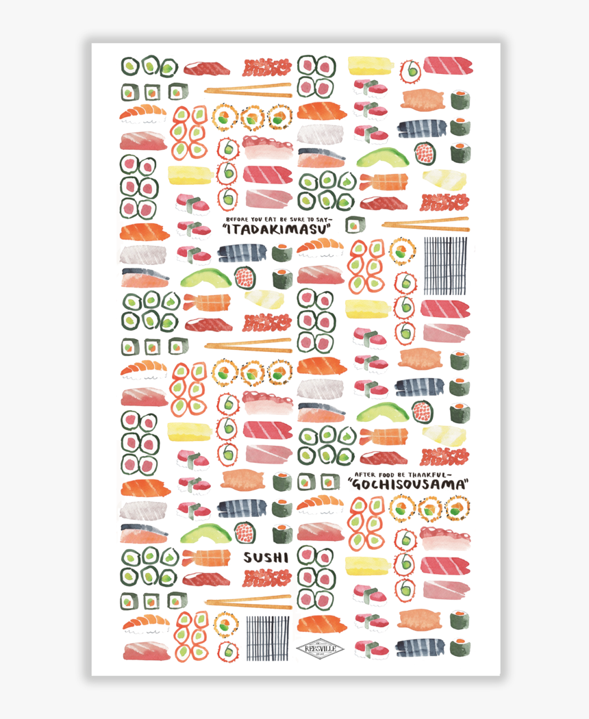 Rebsville Sushi Tea Towel Cutout - Rebsville Art Studio, HD Png Download
