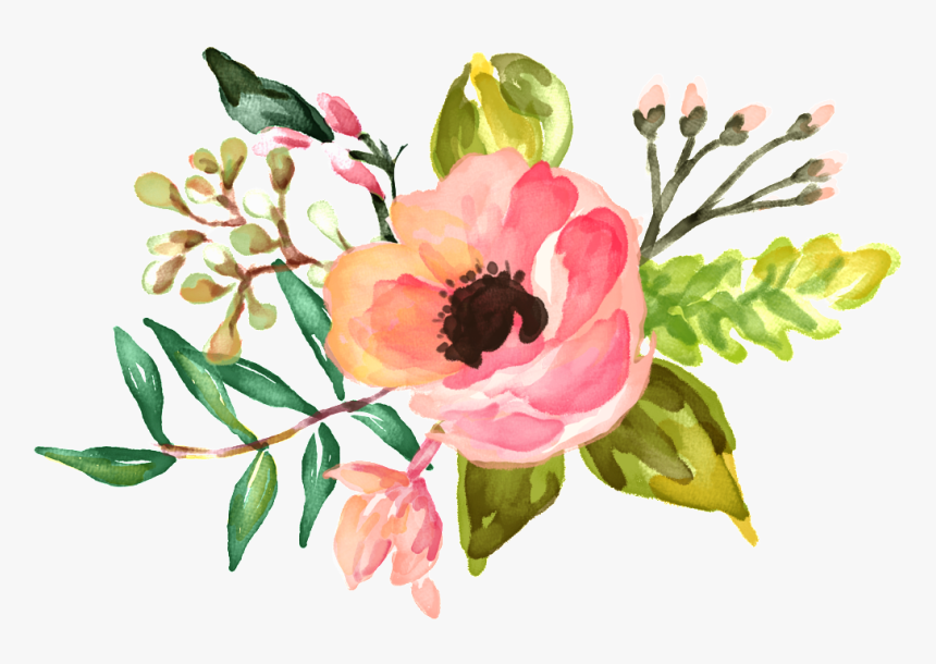 Transparent Watercolor Bouquet Png - Botanique Png, Png Download