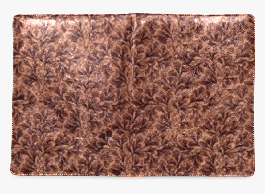 Vintage Floral Lace Leaf Coffee Brown Custom Notebook - Leather, HD Png Download