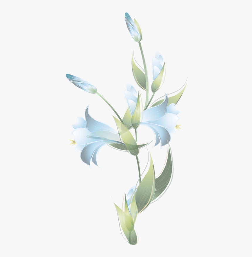 Marco De Flores Azucenas , Png Download - Psp Tube Blauwe Bloemen, Transparent Png
