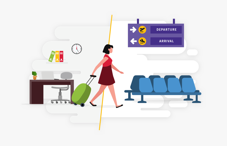 Viajera De Triporate De La Oficina Al Aeropuerto - Office Chair, HD Png Download