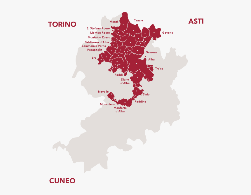 Nebbiolo D’alba Doc - Map, HD Png Download