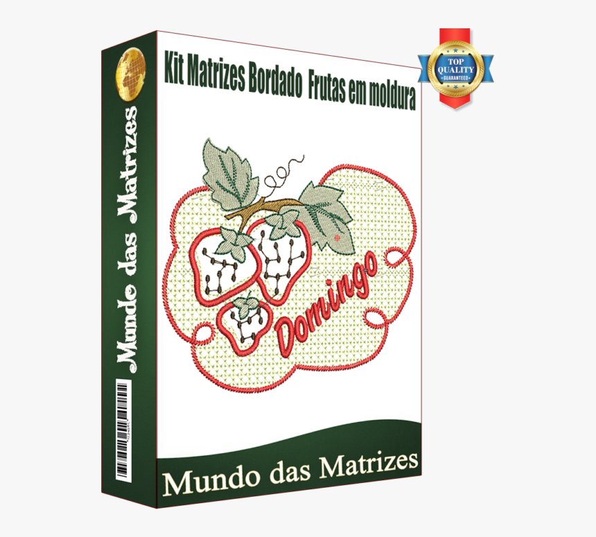 Kit Matrizes Bordado Semaninha Frutas Em Moldura - Embroidery, HD Png Download