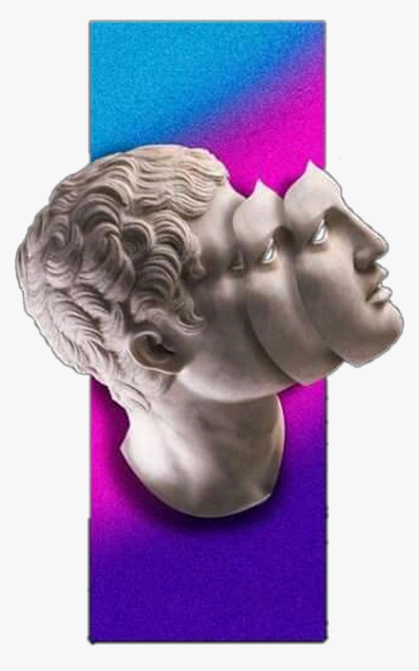 #glitch #glitchplease #face #cara #estatua #tumblr❤ - Glitch Art, HD Png Download
