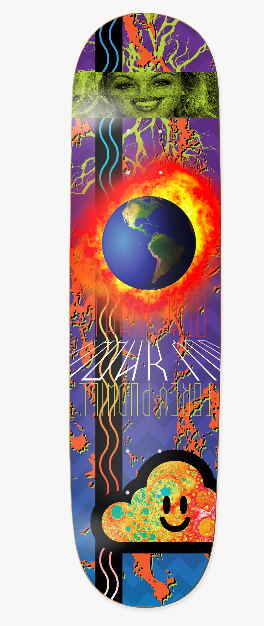 Thank You Pudwill Blue Planet Skateboard Deck 8.5, HD Png Download