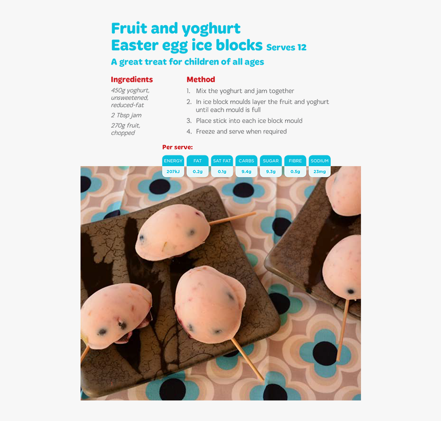 Fruit And Yoghurt Easter Egg Ice Blocks - Animal, HD Png Download