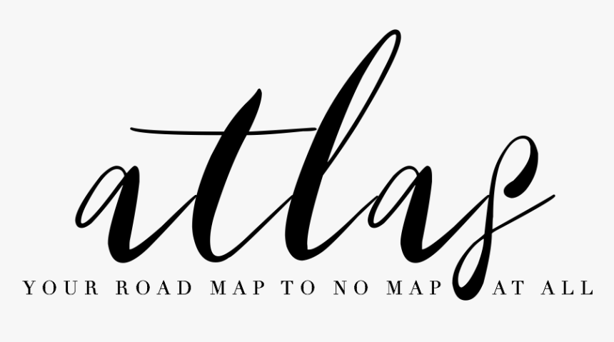 Atlas Logo Black Sans Compass - Calligraphy, HD Png Download