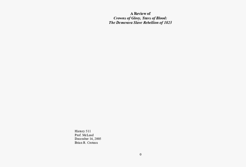 Tears Of Blood Crowns Of Glory The Demerara Slave Rebellion - Insert Meme Here, HD Png Download