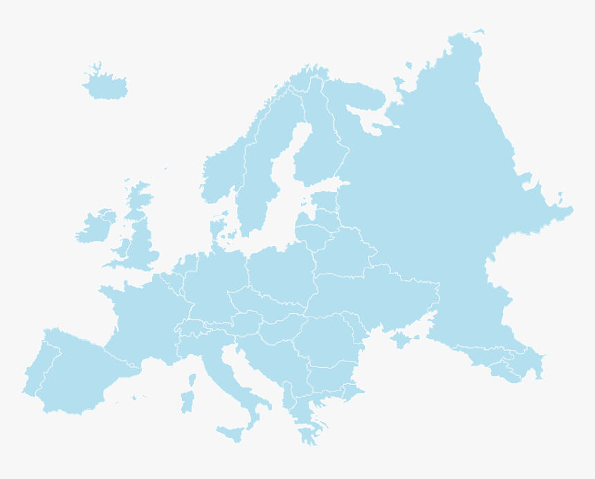 France, Europe Continent World Colorful Color Pain - Map Of Europe Transparent Blue, HD Png Download