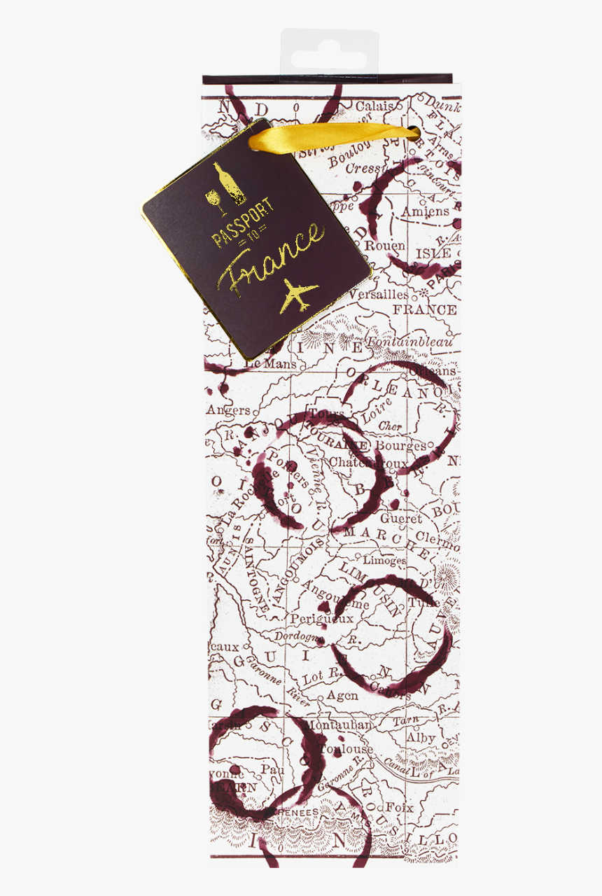 France Wine Map Single-bottle Bag By Cakewalk - Illustration, HD Png Download