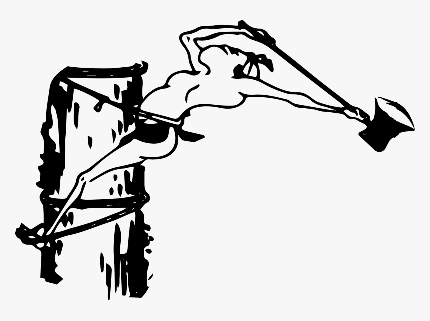 Free Ukiyo-e Illustration Of A Carpenter Cutting Wood - Illustration, HD Png Download