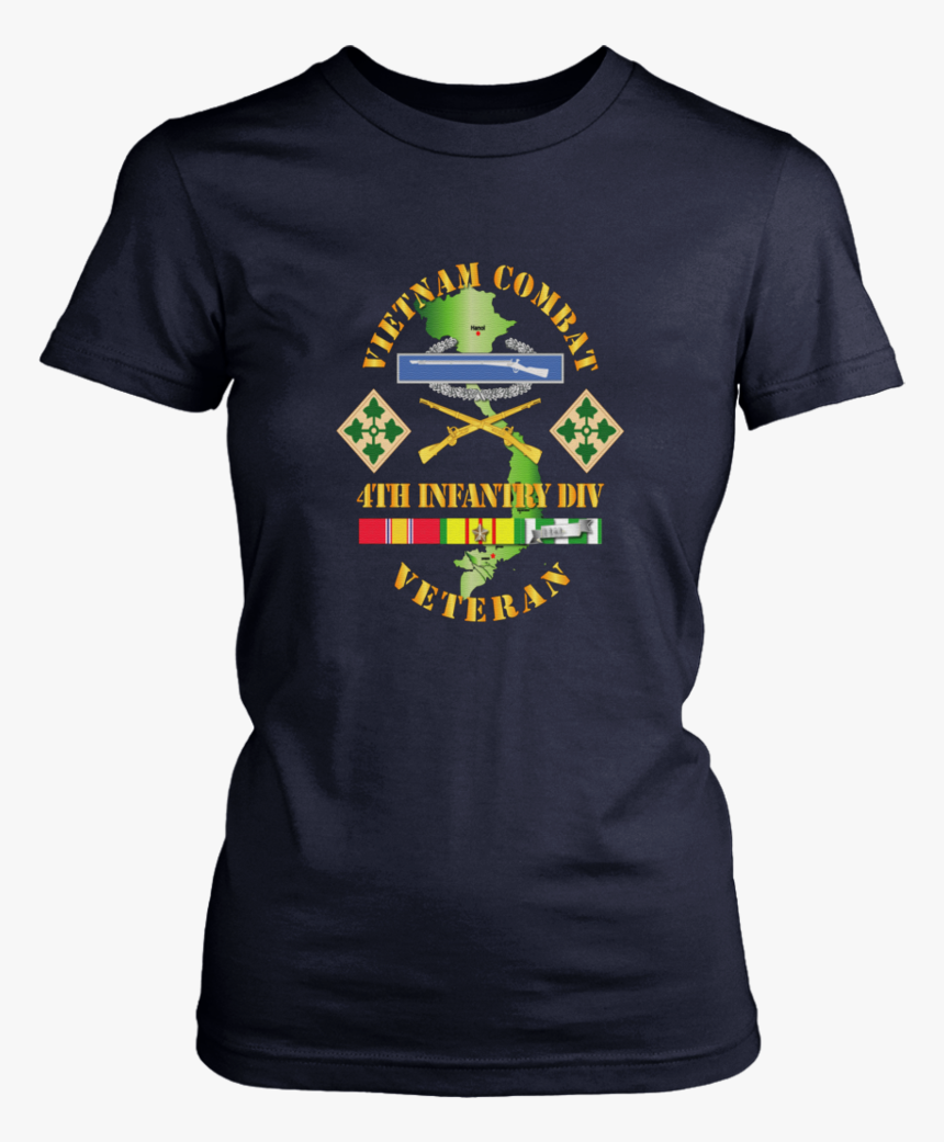 Vietnam Combat Infantry Veteran W 4th Inf Div Ssi V1 - Womens Designer T Shirts, HD Png Download