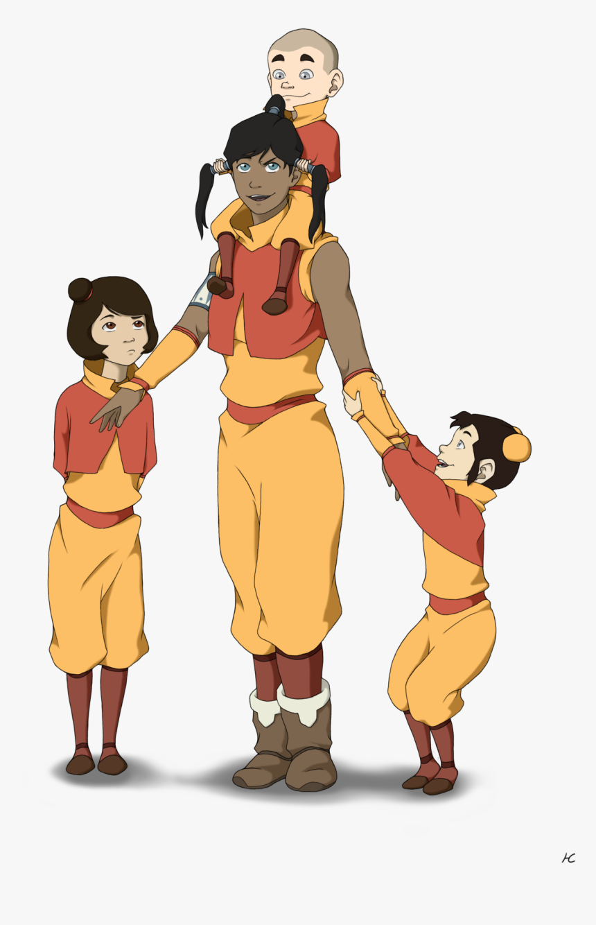 Jinora, Korra, Meelo & Ikki Korra Avatar, Air Bender, - Jinora Und Korra, HD Png Download