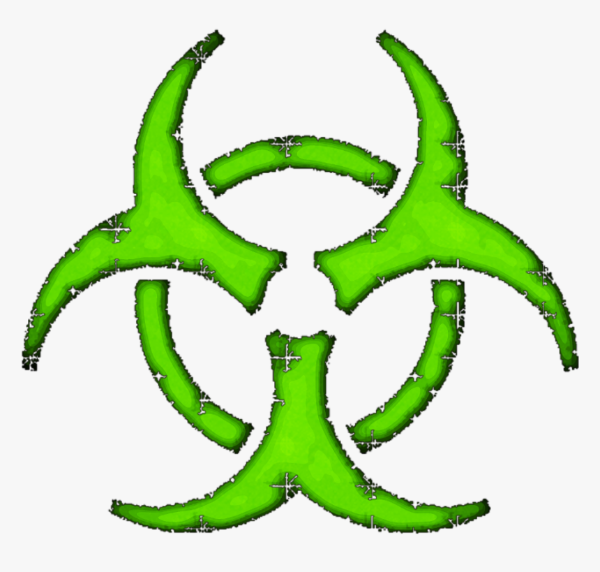 #glitch #horror #art #cyberpunk #punk #green #biohazard - Hazard Symbol Png, Transparent Png