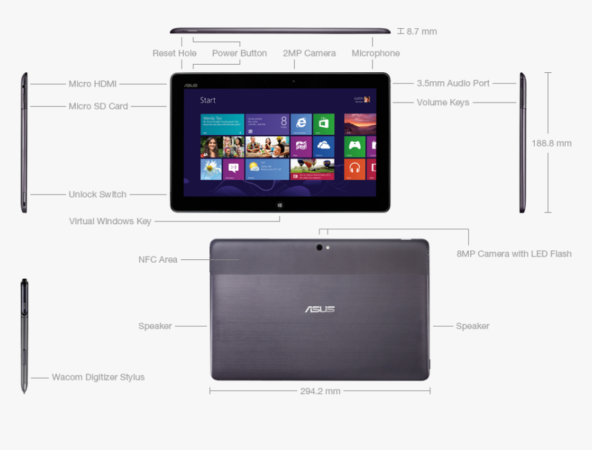 Slate-diagram - Asus Tablet Gmbh, HD Png Download
