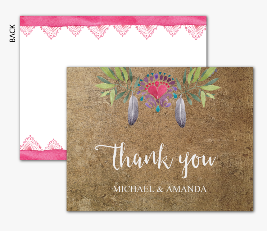 Elephant & Leather Thank You Card Flat 
								data-caption, HD Png Download