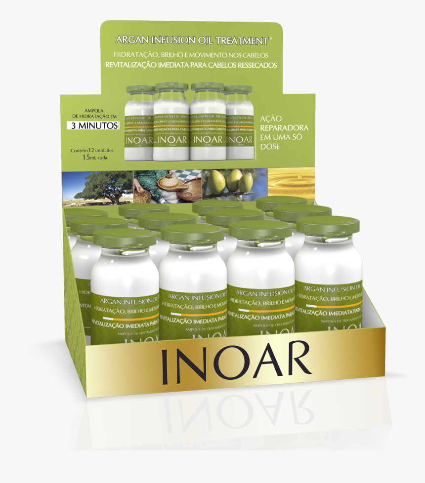 Inoar Argan Oil 7ml Display Com 12 Unidades , Png Download - Inoar, Transparent Png