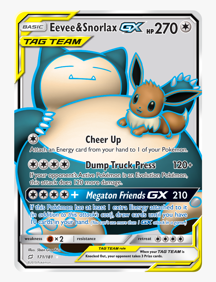 Snorlax Eevee Tag Team Gx, HD Png Download , Transparent Png Image