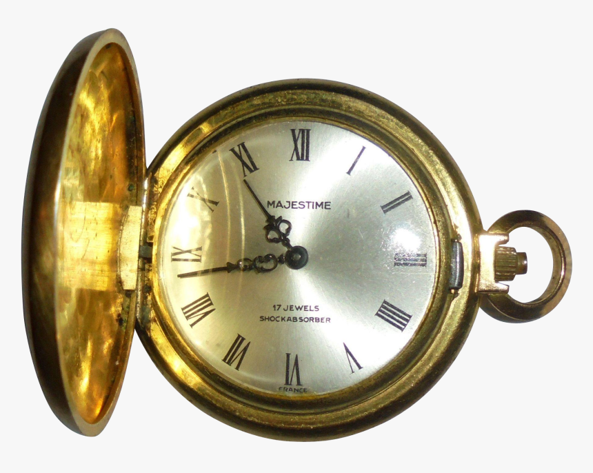 France 17 Jewels Majestime Vintage Pocket Watch Fancy - Quartz Clock, HD Png Download