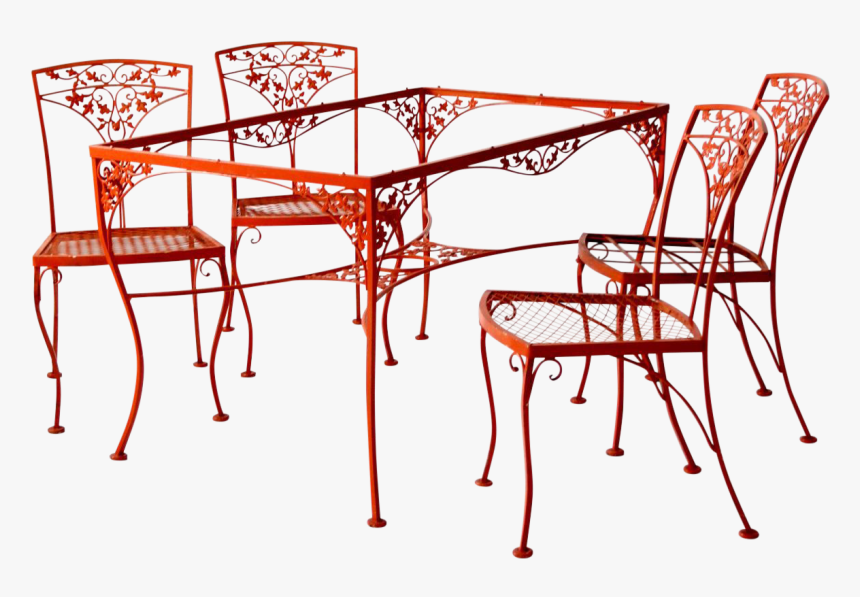 Rectangle Wrought Iron Table And Chairs, HD Png Download