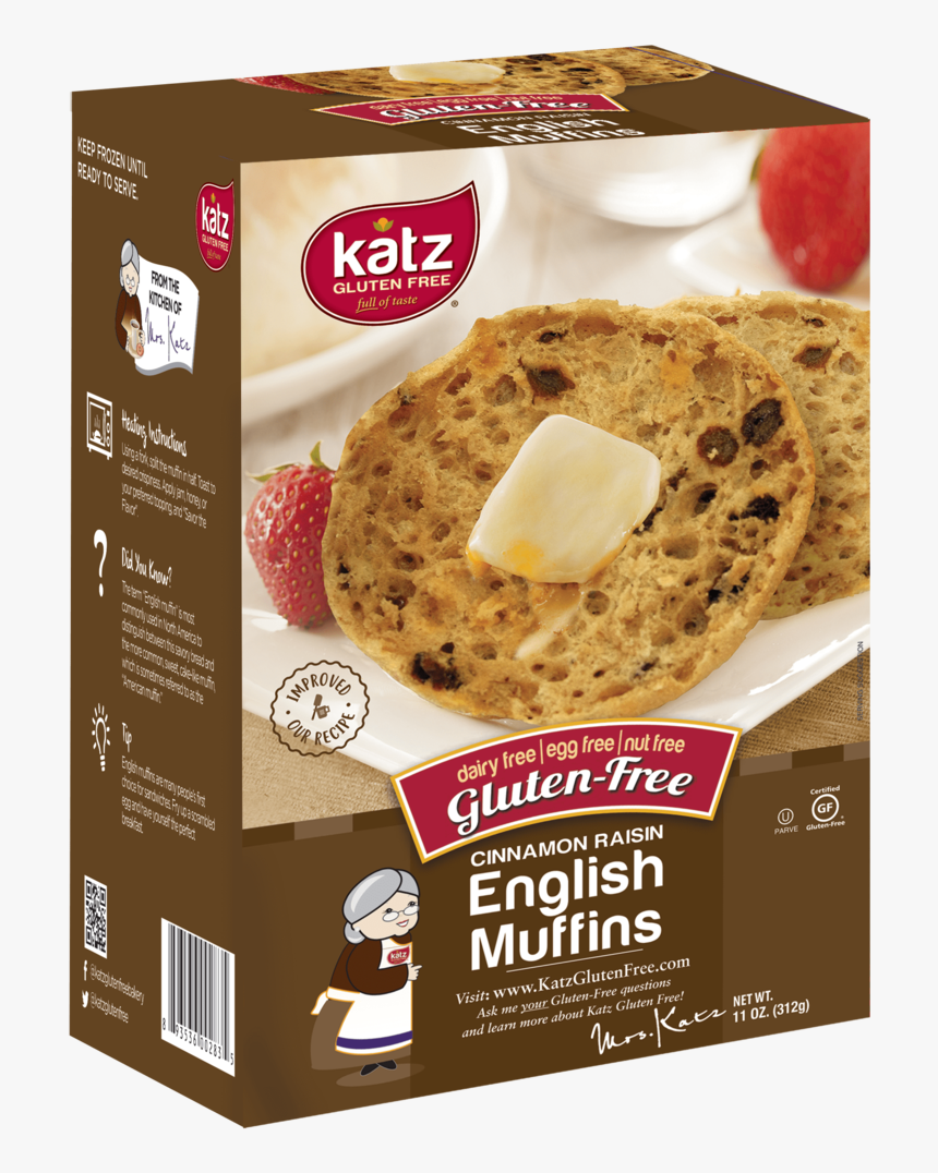 Katz Gluten Free Box Cinnamon Raisin English Muffins, HD Png Download