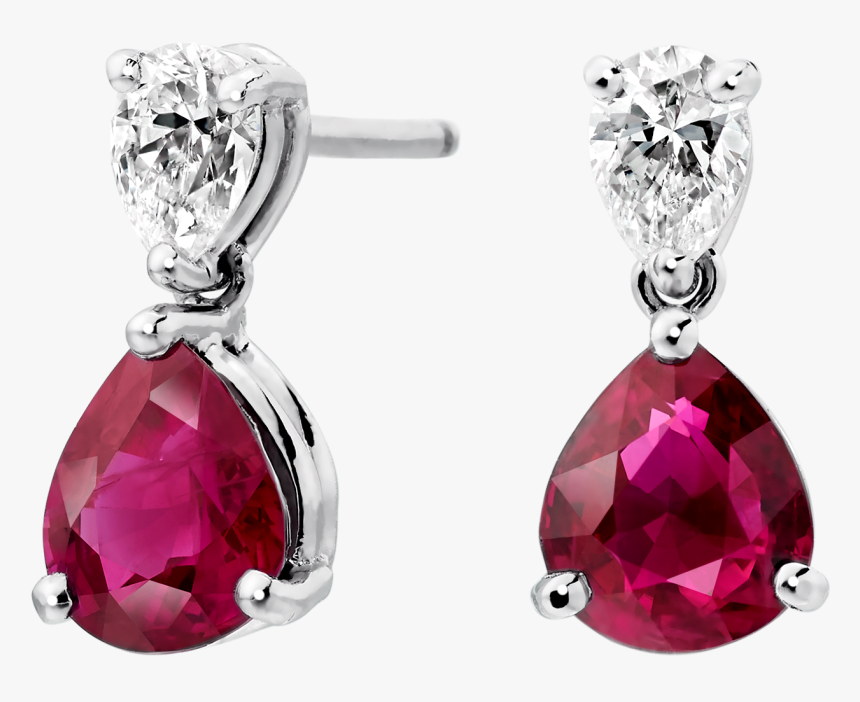 Wallace Ruby And Diamond Earrings - Ruby And Diamond Earrings, HD Png Download
