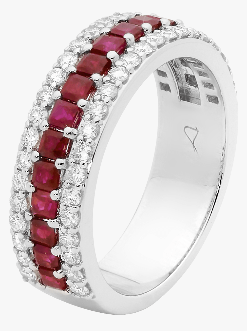White Gold, Ruby & Diamond Ring - Engagement Ring, HD Png Download