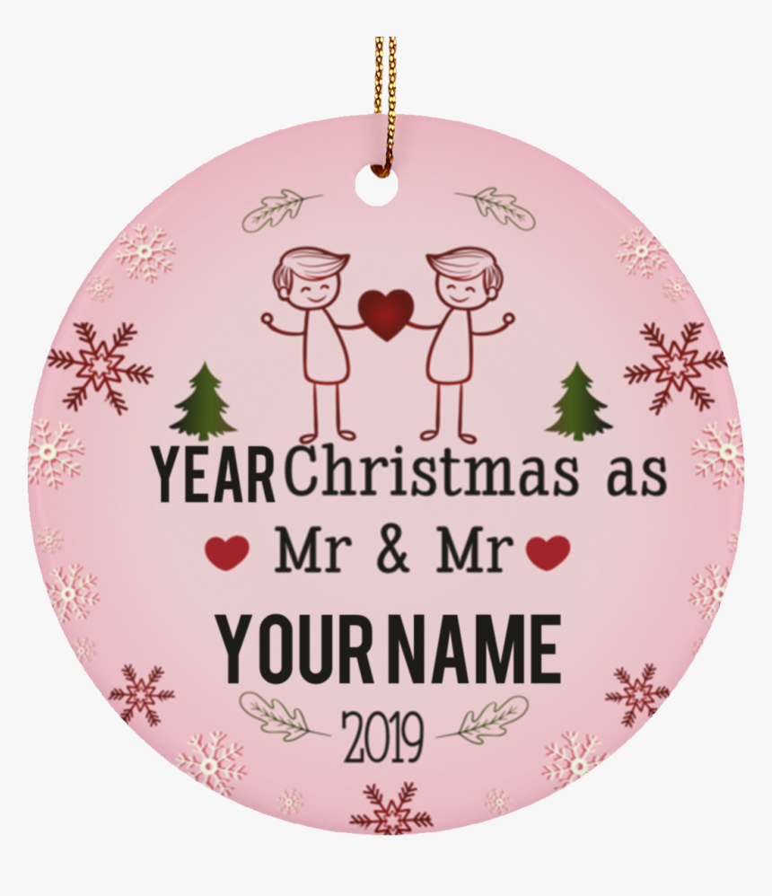 Personalized Lgbt Pride Mr And Mr Ceramic Circle Christmas - Quotes, HD Png Download