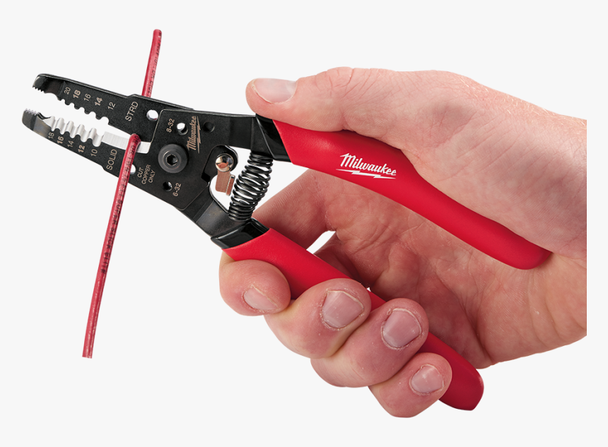 Wire Stripper/cutter For Solid - คีม ปอก สาย ไฟ Milwaukee, HD Png Download