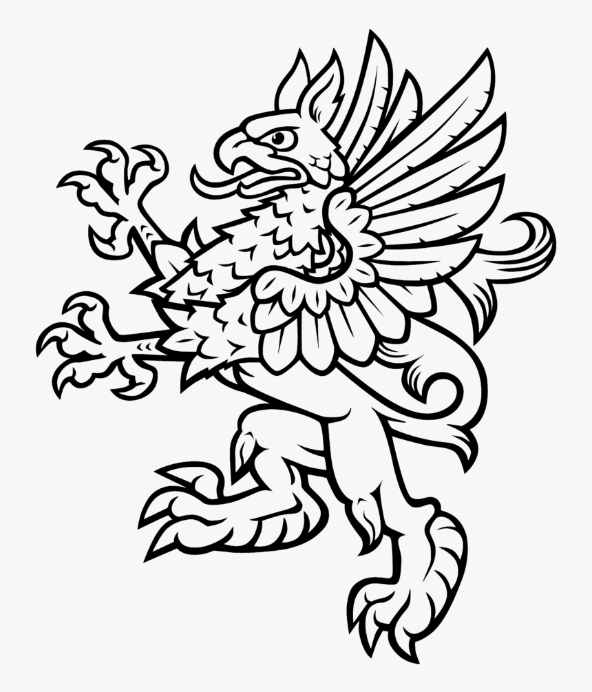 Budgie The Little Helicopter Logo , Png Download - Black And White Gryphon, Transparent Png