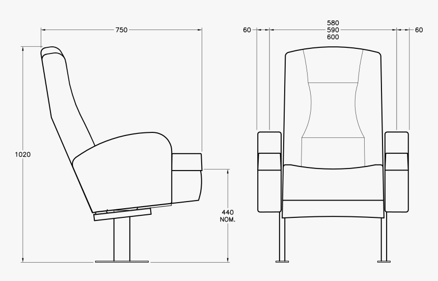 Club Cad File - Chair, HD Png Download