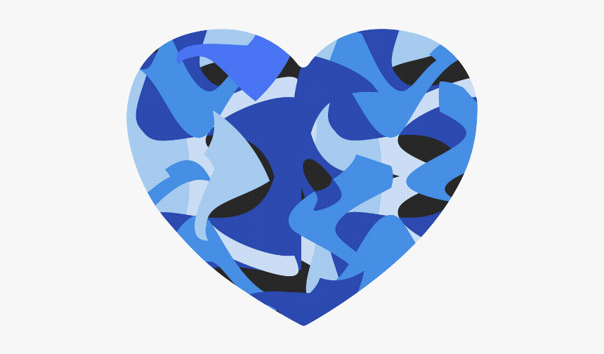 A201 Abstract Shades Of Blue And Black Heart-shaped - Abstract Shades Png, Transparent Png