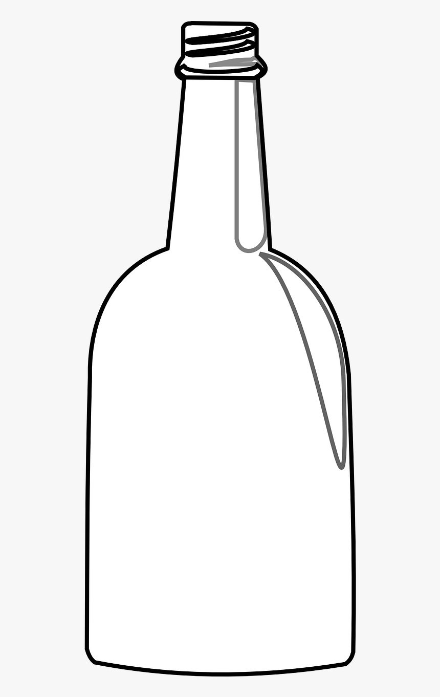 Bottle Water Glass Free Photo - Champagne Bottle Outline, HD Png Download