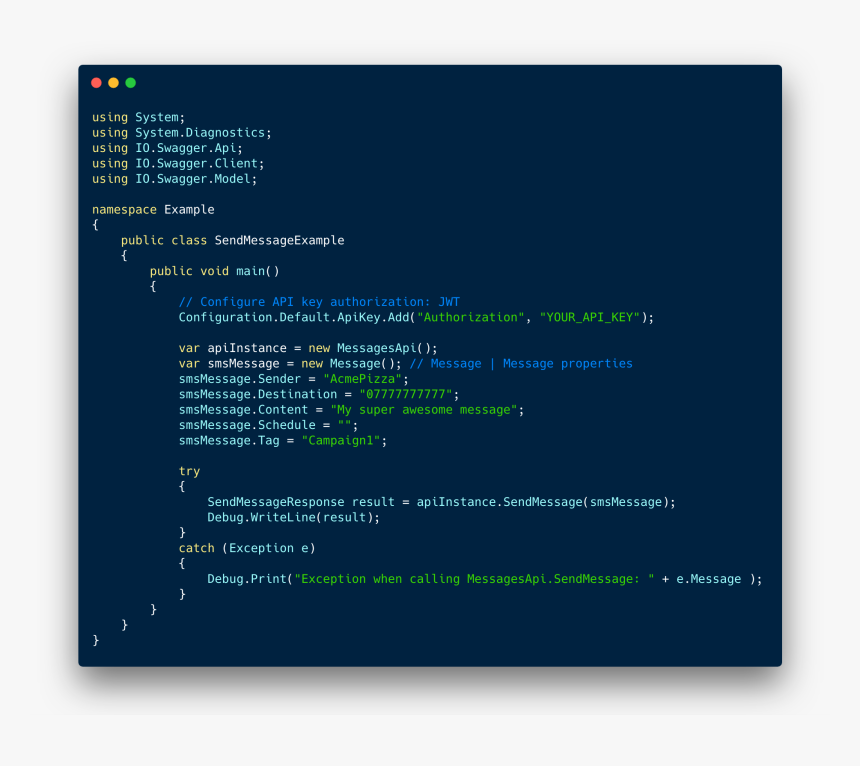 Send Sms With C - Atom Solarized Dark, HD Png Download