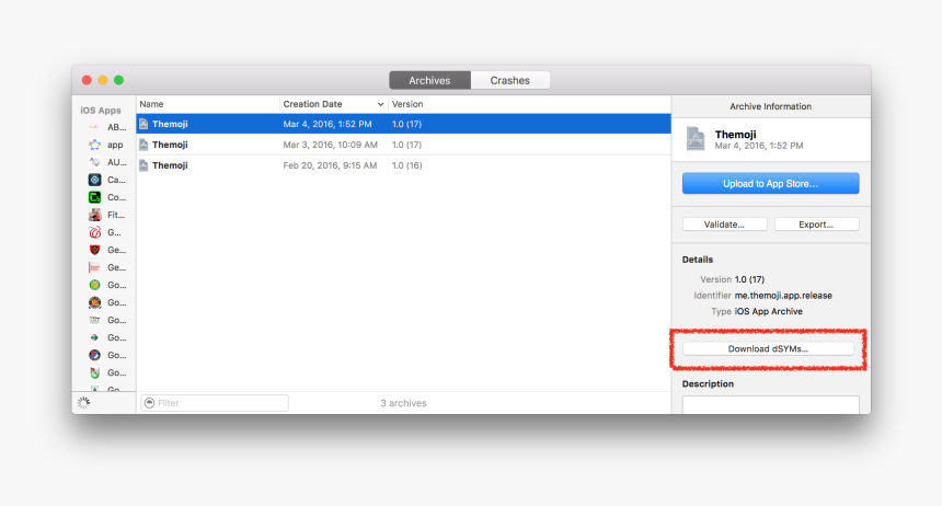 Download Dsym Symbolication Files Using The Xcode Organizer - Download ...