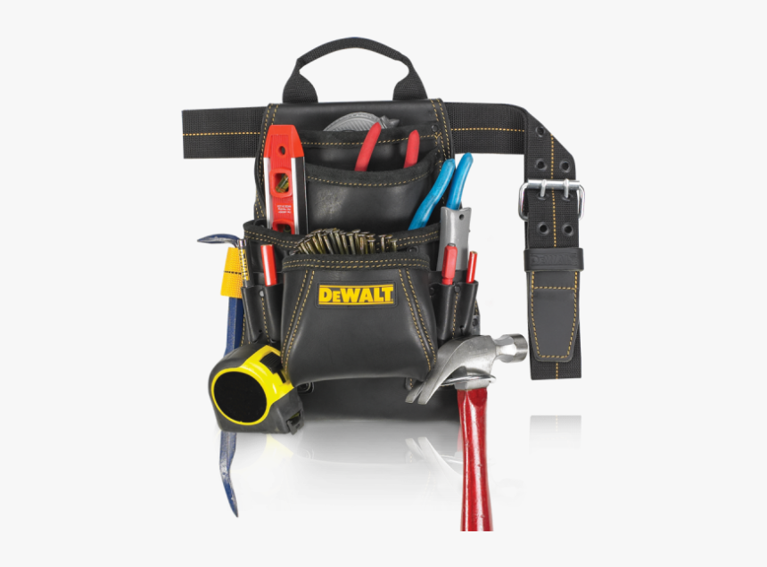 Dewalt Dg5433 10 Pocket Carpenter S Top Grain Leather - Dewalt Work Tool Pouch, HD Png Download