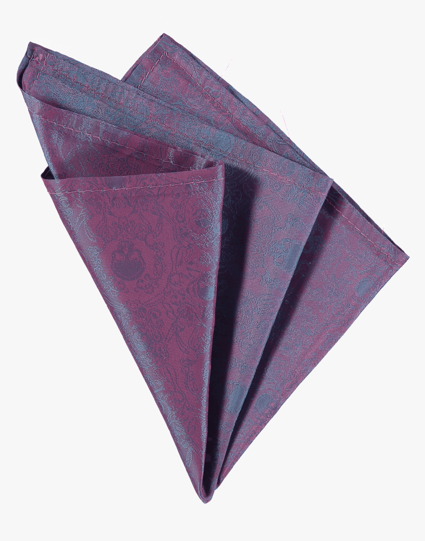 Pocket Square Silk Pink Blue Skull Woven - Origami, HD Png Download