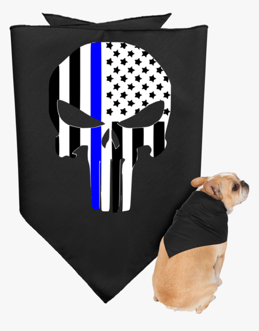 Thin Blue Line Skull Doggie Bandana - Lotus And Elephant Logk, HD Png Download