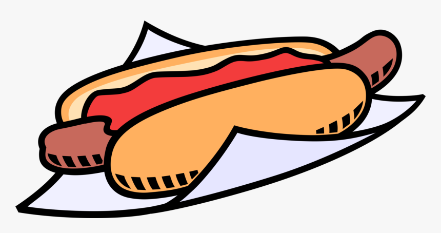 Vector Illustration Of Cooked Hot Dog Or Hotdog Frankfurter - Sausage Sizzle Clipart, HD Png Download