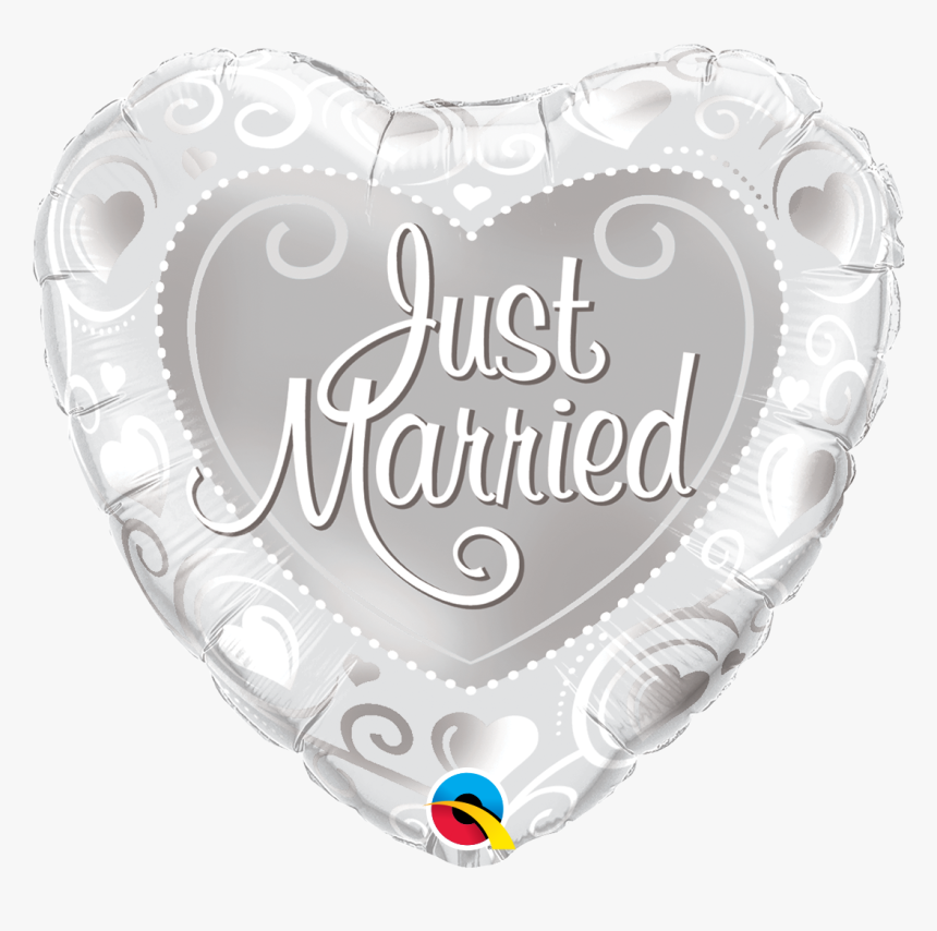 Silver Just Married Hearts Foil Balloon - Just Married Foil Balloons India, HD Png Download