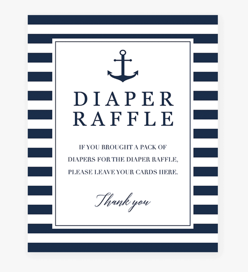Diaper Raffle Sign For Baby Shower For Boy, HD Png Download