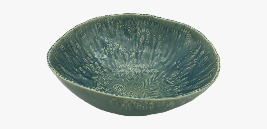 Large Salad Bowl Paisley Egg Blue - Ceramic, HD Png Download