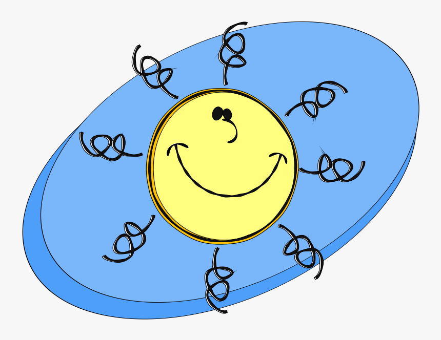 Vector Graphics Of Smiling Sun With Thin Hair - Luna Y Sol Sonrientes, HD Png Download