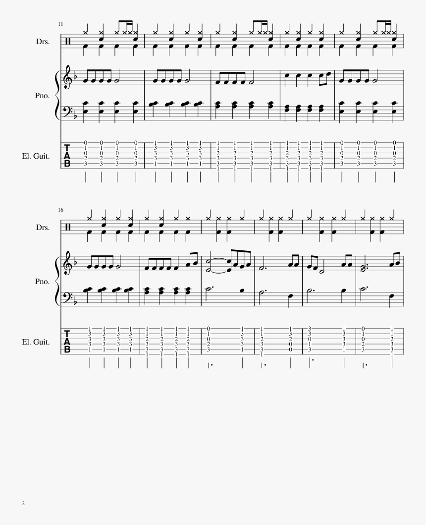 Yellow Submarine Sheet Music 2 Of 4 Pages - Sheet Music, HD Png Download