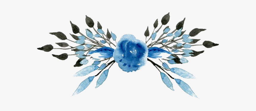 Blue Floral Download Png Image - Blue Flower Watercolor Png, Transparent Png