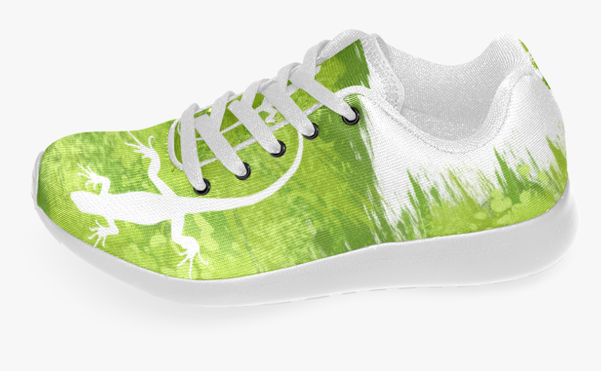 Green Lizard Shape Painting White Your Backgr Women’s - Tennis Shoe, HD Png Download