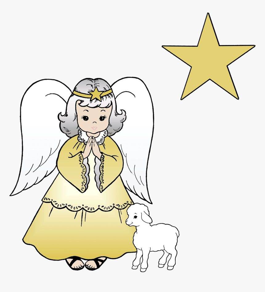 Cute Christmas Angel Coloring, HD Png Download