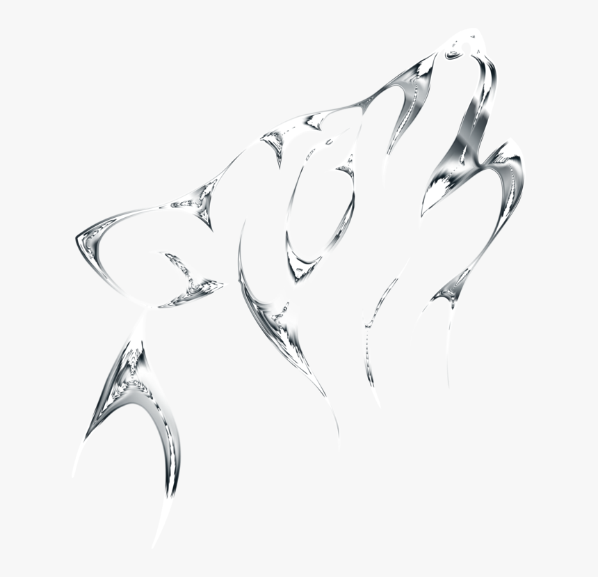 Line Art,silver,ear - Wolf Spirit No Background, HD Png Download