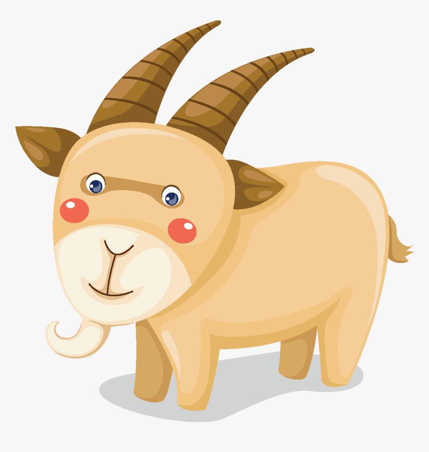 Cartoon Cute Goat Element - Farm Animal Cartoon Vector, HD Png Download