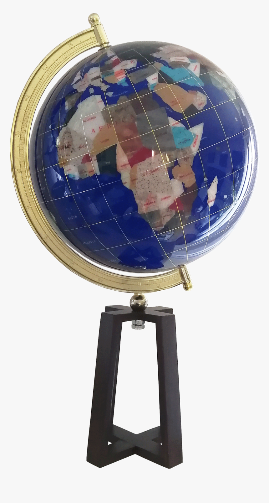 Gemstone Globe Tabletop 33 Cm Blue Cambridge Wooden - Globe, HD Png Download